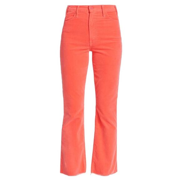 MOTHER The Hustler Ankle Fray Hopscotch Corduroy in Coral 24 - Picture 1 of 14